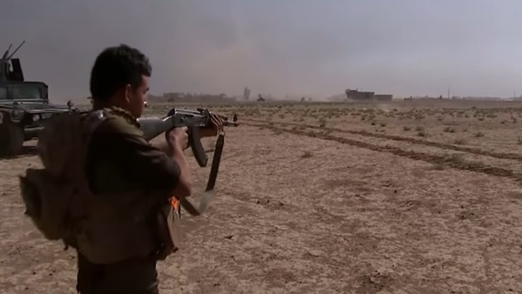 ITV News screenshot of a militant, reportedly a Kyrgyz, in Iraq in March. He was part of a militant unit retreating from a government offensive.
