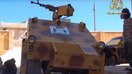 На снимке с видео в YouTube показан бронированный автомобиль, принадлежащий «Отряду Имама Бухари» (ОИБ), в провинции Идлиб, Сирия. Видео было загружено 12 апреля.