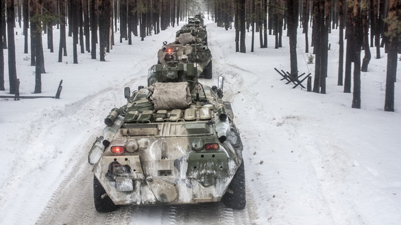 
BTR-80 armoured personnel vehicles were among the 'military aid' Russia delivered to Tajikistan ostensibly to combat terrorism. [Russian Defence Ministry]        