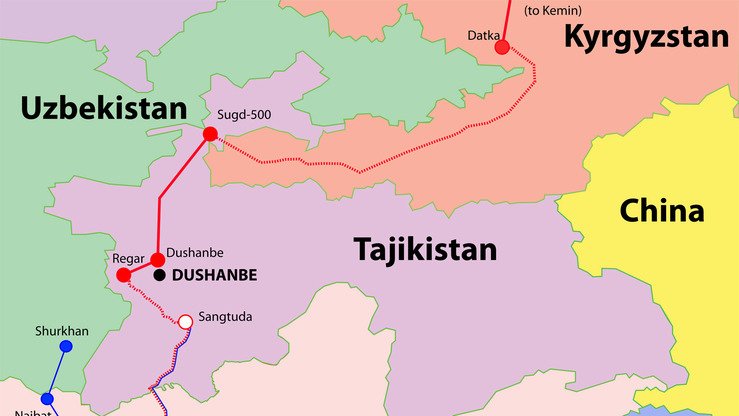 CASA-1000 loyihasi Qirg‘iziston, Tojikiston, Pokiston va Afg‘oniston o‘rtasidagi hamkorlik natijasidir. (casa-1000.org)