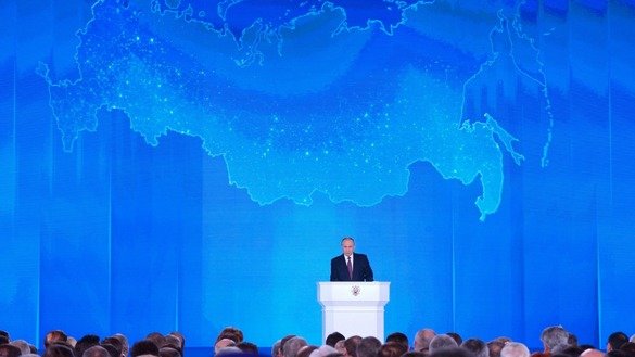 Rossiya prezidenti Vladimir Putin Moskvada 1-mart kuni xalqqa murojaat qildi. (Kreml)