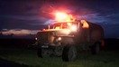 Россия қўшинлари ўтган йил октябрь ойида Қирғизистонда ўтказилган тунги машқлар чоғида қуролдан ўқ узмоқдалар. (Россия Мудофаа вазирлиги)