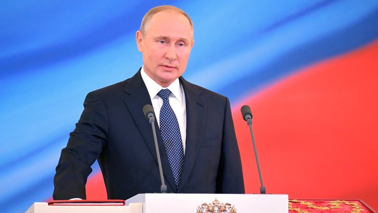 Rossiya prezidenti Vladimir Putin Kremlda nutq so‘zlamoqda, 7-may, 2018-yil. (Kreml)