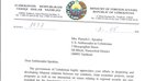 Скриншотда 3 май куни Ўзбекистон Ташқи ишлар вазири ўринбосари Абдужаббор Абдувохитов томонидан АҚШнинг Ўзбекистондаги элчиси Памела Спратленга юборилган сохта мактубнинг бир қисми кўрсатилган.