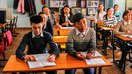 Bishkekdagi 76-sonli kasb-hunar maktabi o‘quvchilari, sanasiz surat. (Xoakin Toro/Jahon banki)