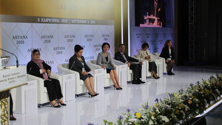 5-sentyabr kuni Ostonadagi konferensiyada so‘zga chiqqanlar afg‘onistonlik xotin-qizlarni qo‘llab-quvvatlash va xalqaro jamoatchilikning bu boradagi xabardorligini oshirish kerakligiga e’tibor qaratdilar. (Aydar Ashimov)