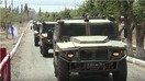 Россия мудофаа вазирлигининг видеолавҳасидан олинган кадрда 26 сентябрь куни Қирғизистондаги машғулотларда қатнашган Россия танклари кўрсатилган. (Россия мудофаа вазирлиги/YouTube)