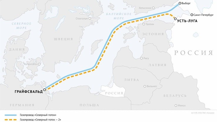 “Shimoliy oqim” Rossiyani Germaniya bilan ikki quvur orqali bog‘lab turadi. (Gazprom)