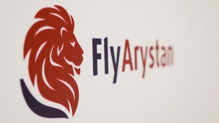 «Air Astana» матбуот марказида ўтган тақдимотда янги «FlyArystan» авиакомпаниясининг логотипи намойиш этилди, 7 ноябрь. (Air Astana)