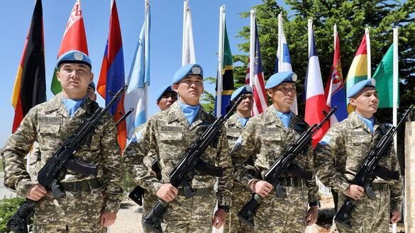 Казахстанские военнослужащие вернулись из Ливана в мае, где они выполнили задачи по миротворческой деятельности в составе Временных сил ООН. [Министерство обороны Казахстана]