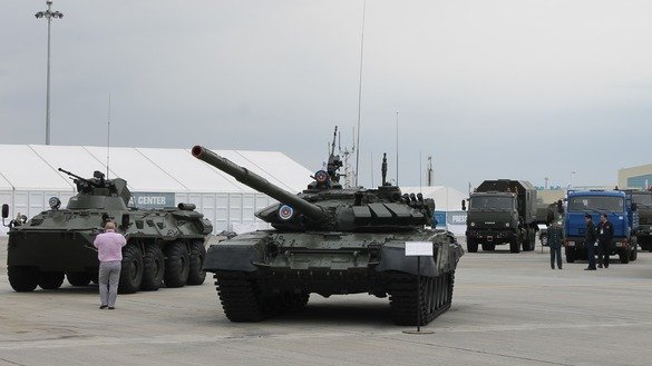 Танки, состоящие на вооружении казахстанской армии, представлены на выставке KADEX-2018. Астана, 24 мая 2018 г. [Айдар Ашимов]