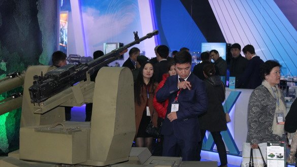 The Karakurt combat robot is an intelligent fighting machine capable of substituting for a human combatant. It can move along an assigned route without the guidance of a human operator, find a target on its own and decide on its destruction. The Kazakh-built robot is shown in Astana May 24. [Aydar Ashimov]