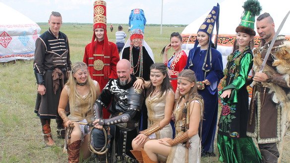 The festival at the Ethnoaul National Cultural Complex near Astana brought together eight groups from different countries. [Aydar Ashimov]