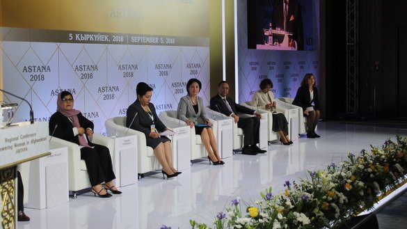 5-sentyabr kuni Ostonadagi konferensiyada so‘zga chiqqanlar afg‘onistonlik xotin-qizlarni qo‘llab-quvvatlash va xalqaro jamoatchilikning bu boradagi xabardorligini oshirish kerakligiga e’tibor qaratdilar. (Aydar Ashimov)