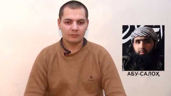 Qirg‘izistonlik Abu Saloh qo‘mondonligi ostida ID tarafdori bo‘lgan “Tavhid va jihod gurihi” safida jang qilgan 26 yashar Sherzod Jo‘rayev Samarqand viloyatining Ishtixon tumanidan bo‘lgan. Bu haqda O‘zbekiston televideniyesi 2018-yil boshida xabar bergan edi. Suratda u va sobiq qo‘mondonining hibsdagi holati ko‘rsatilgan. (Fayl)