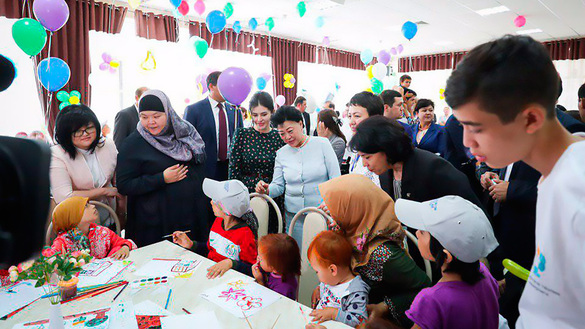 The Ministry of Preschool Education organises a celebration for the returning children in Tashkent on June 1. [Uzbek Ministry of Preschool Education]
