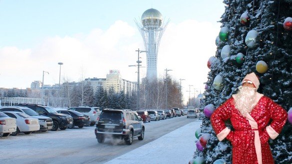 Столица Казахстана готовится к празднику. В Нур-Султане в декабре этого года мягкая погода по местным меркам — морозы держатся на уровне минус 10-15 градусов по Цельсию. Нур-Султан, 19 декабря. [Айдар Ашимов]