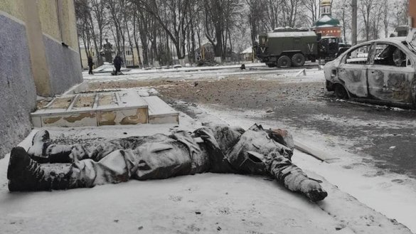 A Russian casualty in Kyiv province on March 1. [General Staff of the Armed Forces of Ukraine]