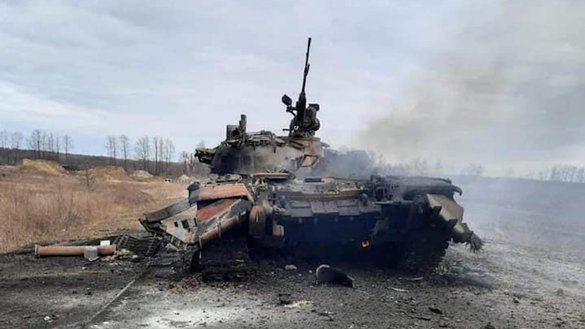 An abandoned Russian military vehicle in Kyiv province on March 1. [General Staff of the Armed Forces of Ukraine]